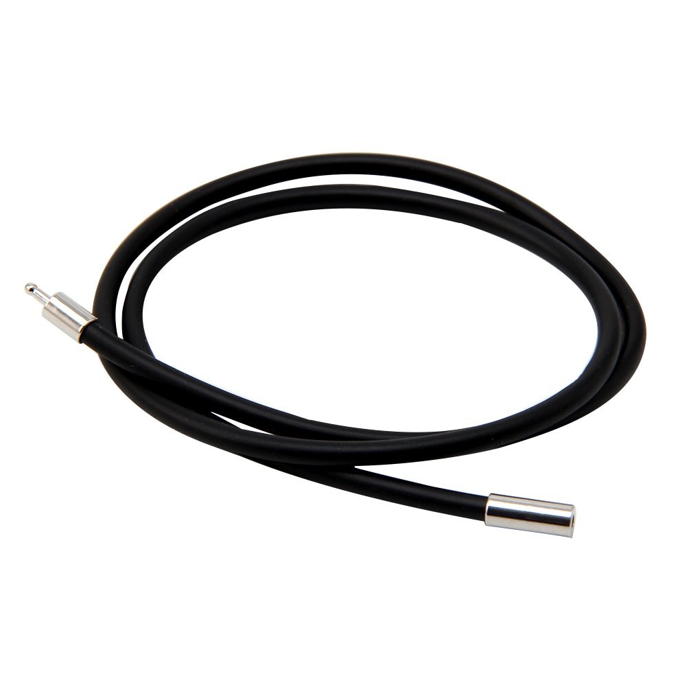 Necklace Rubber Rope Necklace with 3Mm Black Stainless Steel Clasp 18-Inch, Whit