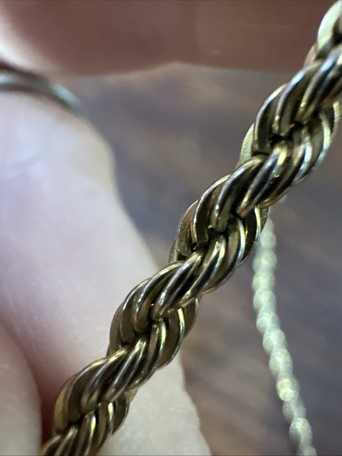 20 Inch Gold plated Rope Chain Necklace No Makers Mark Or Clasp (1)