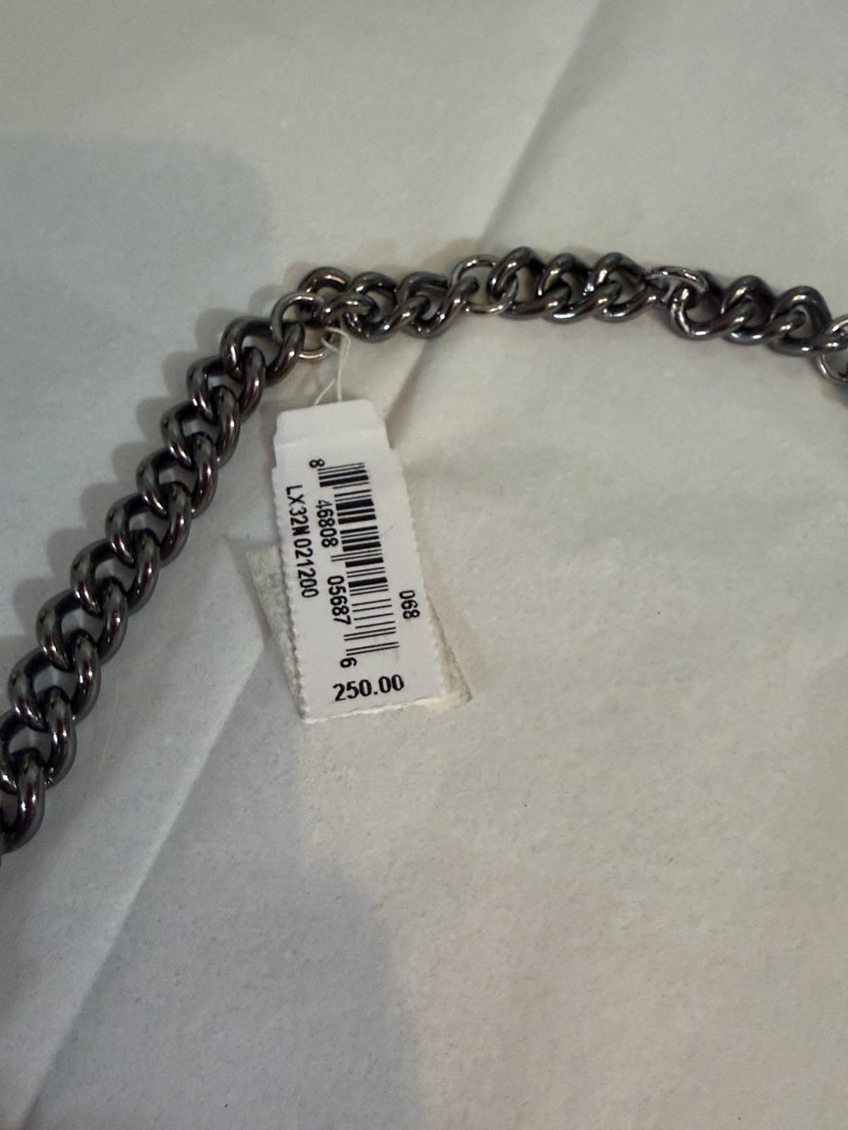 NWT Alexis Bittar Black Lucite Link Chain Necklace in Gunmetal