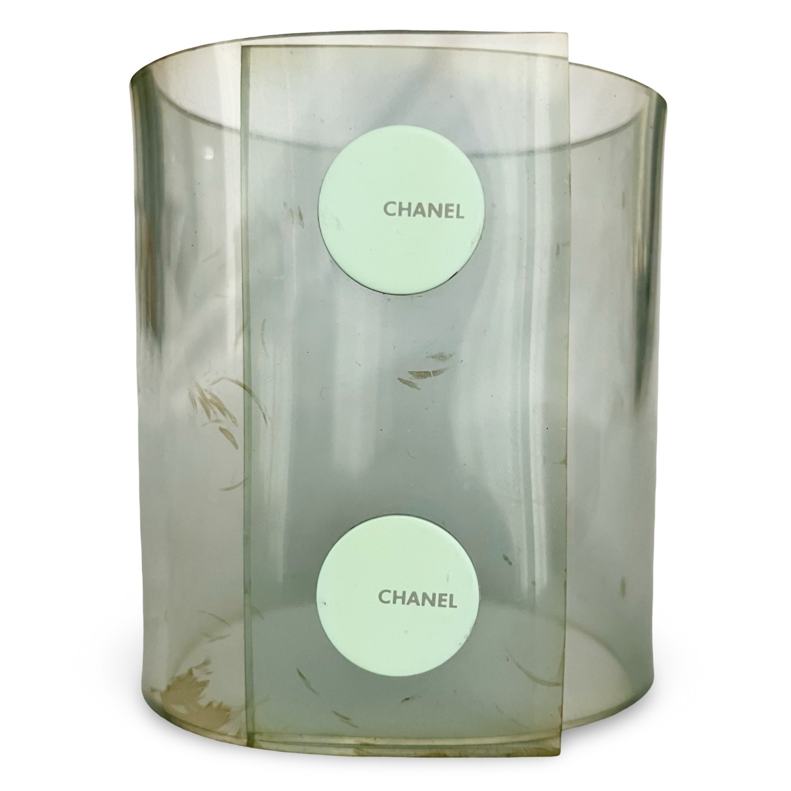 CHANEL Bangle Bracelet with Logo and Snap Clasp for Women Clear Blue