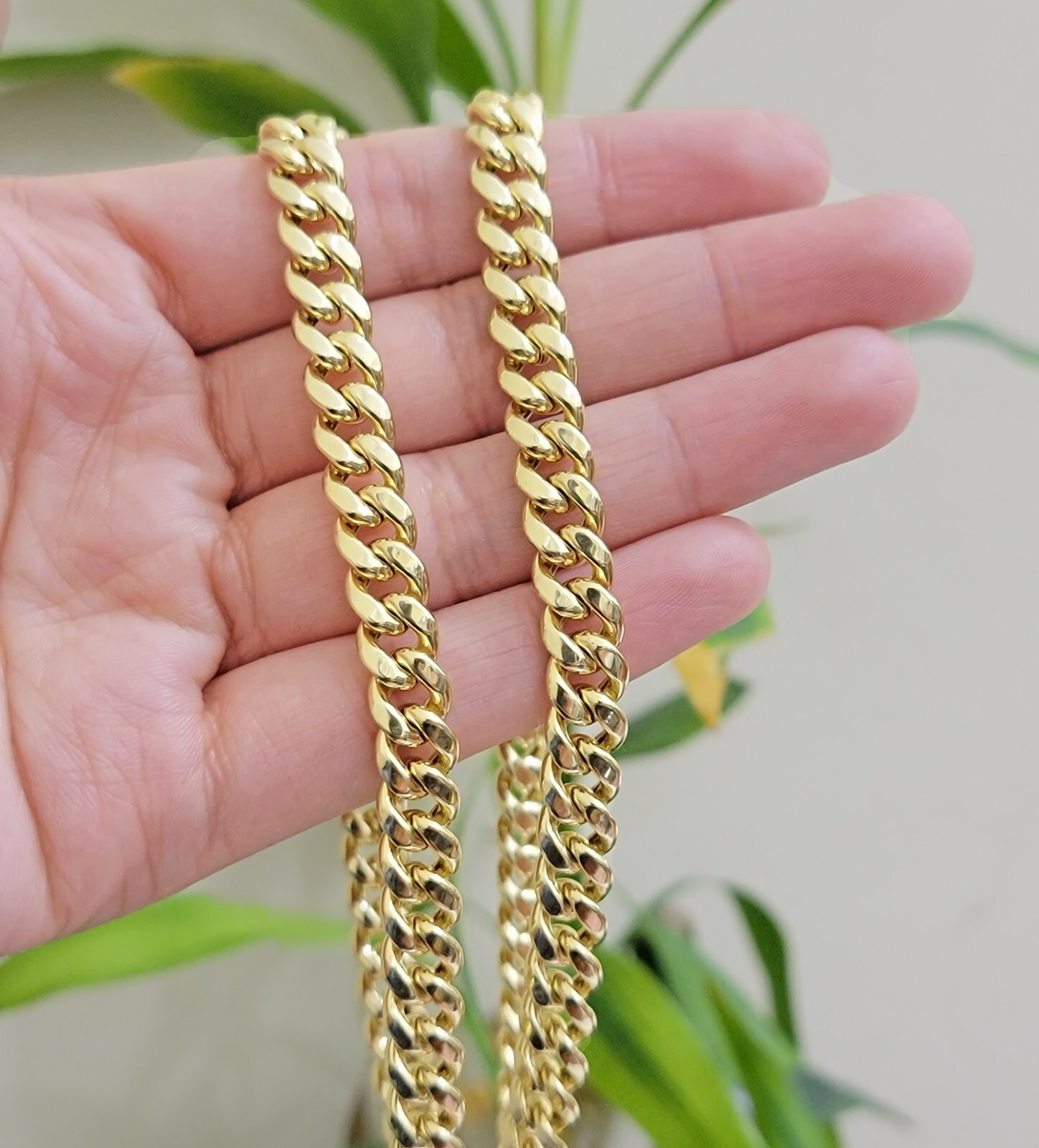 Mens 14k Gold Chain 8mm Miami cuban Link 18 – 30 Inch REAL 14KT Yelllow Gold