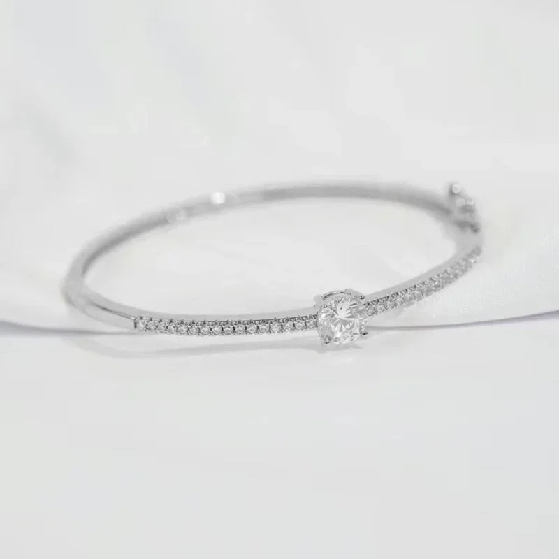 Fashionale Women’s Cubic Zirconia Bangle Silver Color/Gold Color.