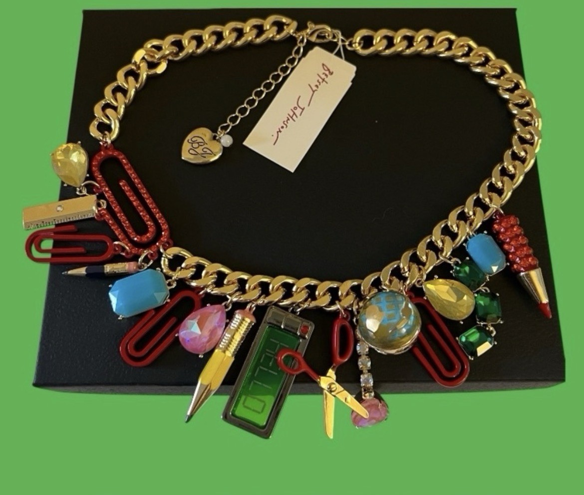 Betsey Johnson Necklace Statement Colorful Charm Back To School NWT