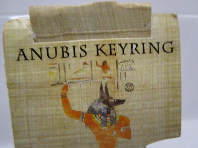 Anubis LEAD FREE Pewter Emblem on a Split Ring Keyring MADE IN UNITED KINGDOM