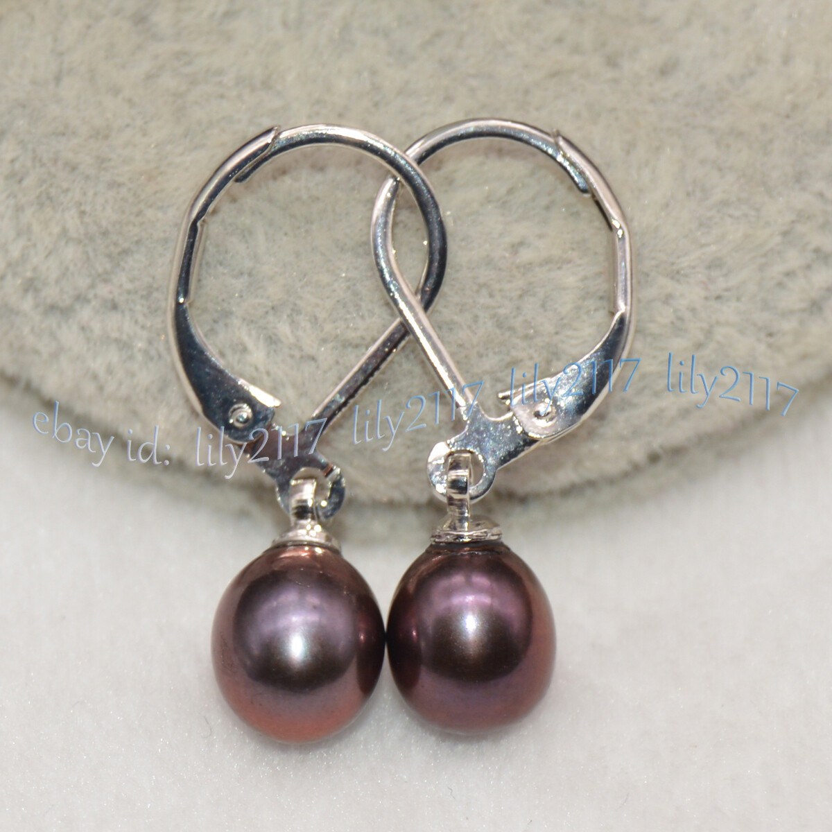 7-8mm Multicolor Natural Freshwater Pearl Drop Dangle Silver Leverback Earrings