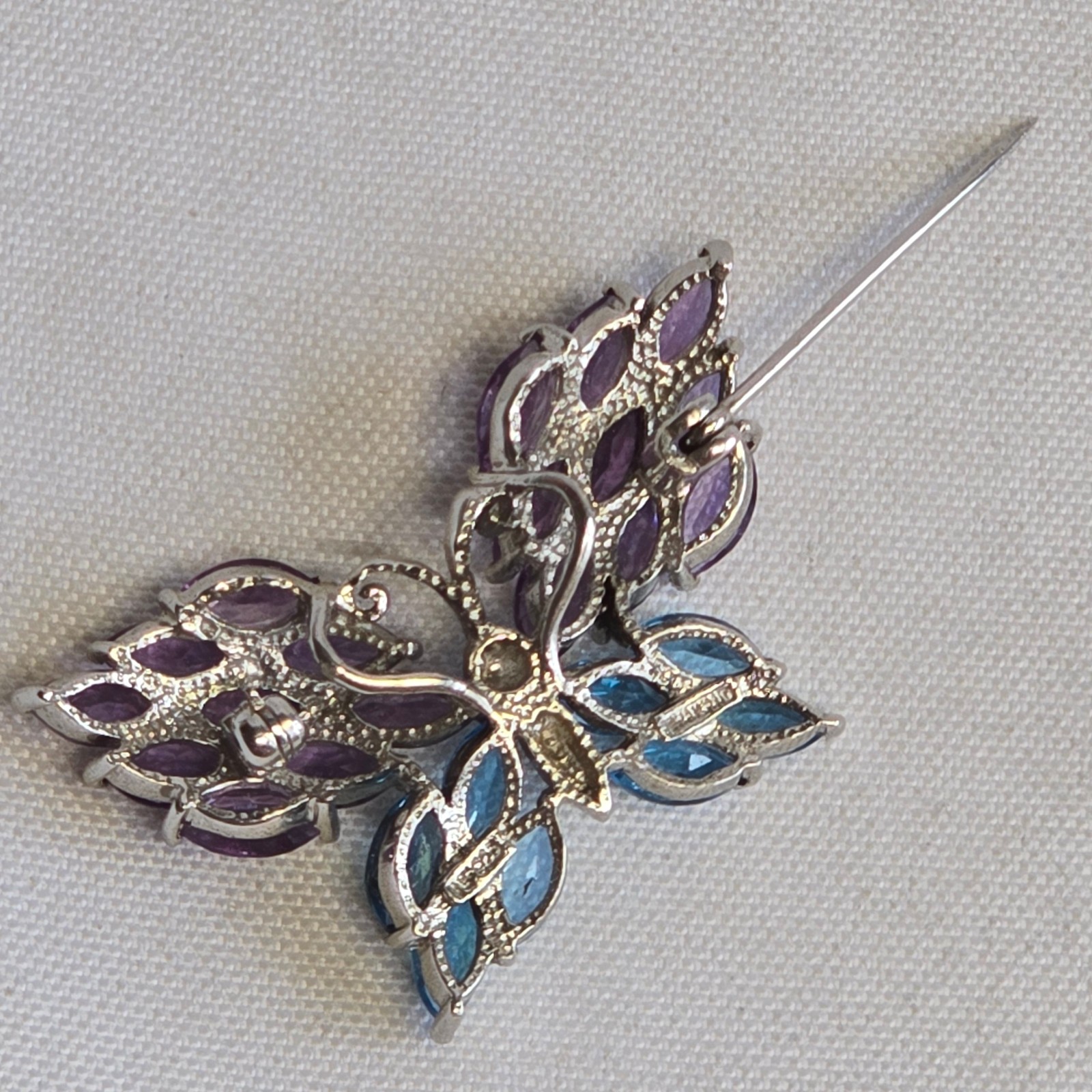 Sterling Silver Pin / Pendant Combo 13.1g Fine Jewelry Multicolor Stones *READ*