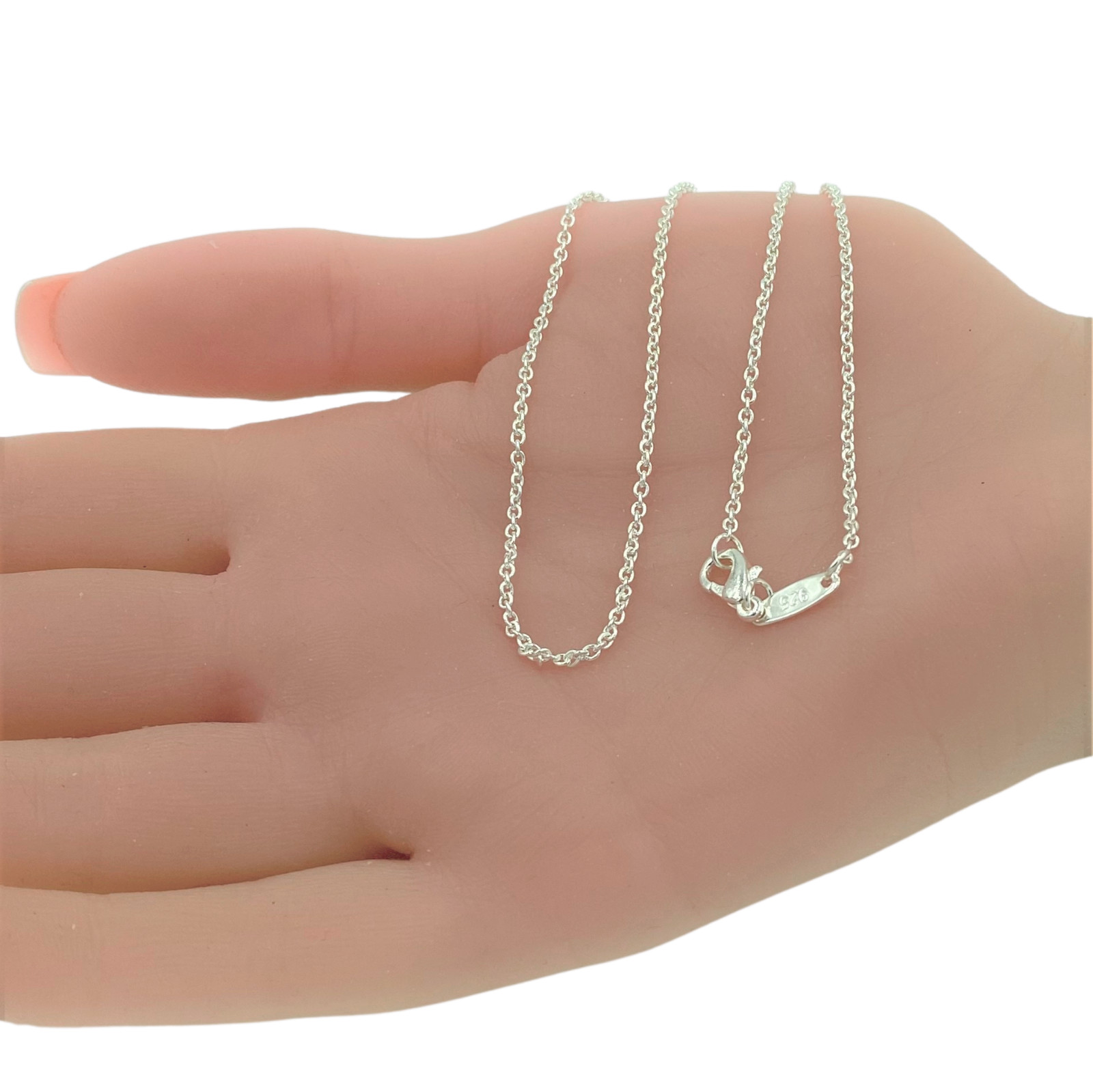 Italian 1mm Fine Link 18 Inch Chain Necklace Sterling Silver