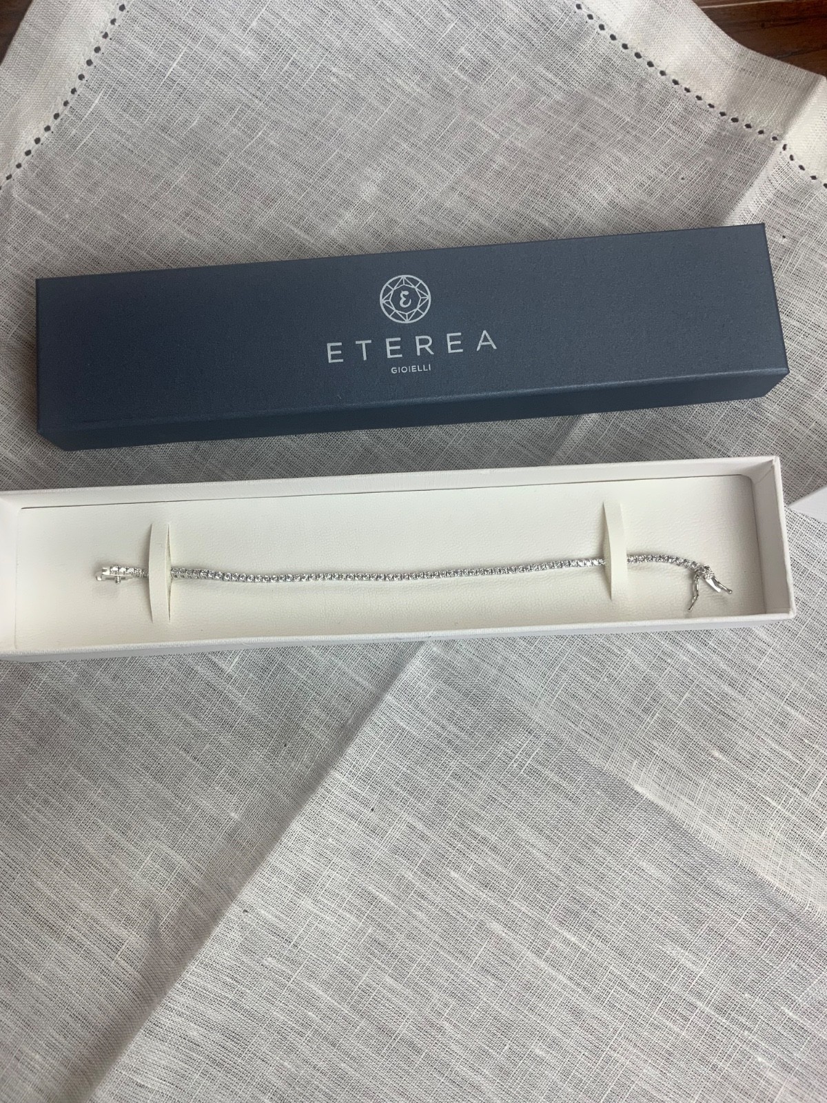 Women’s Tennis Bracelet, Silver & Stone