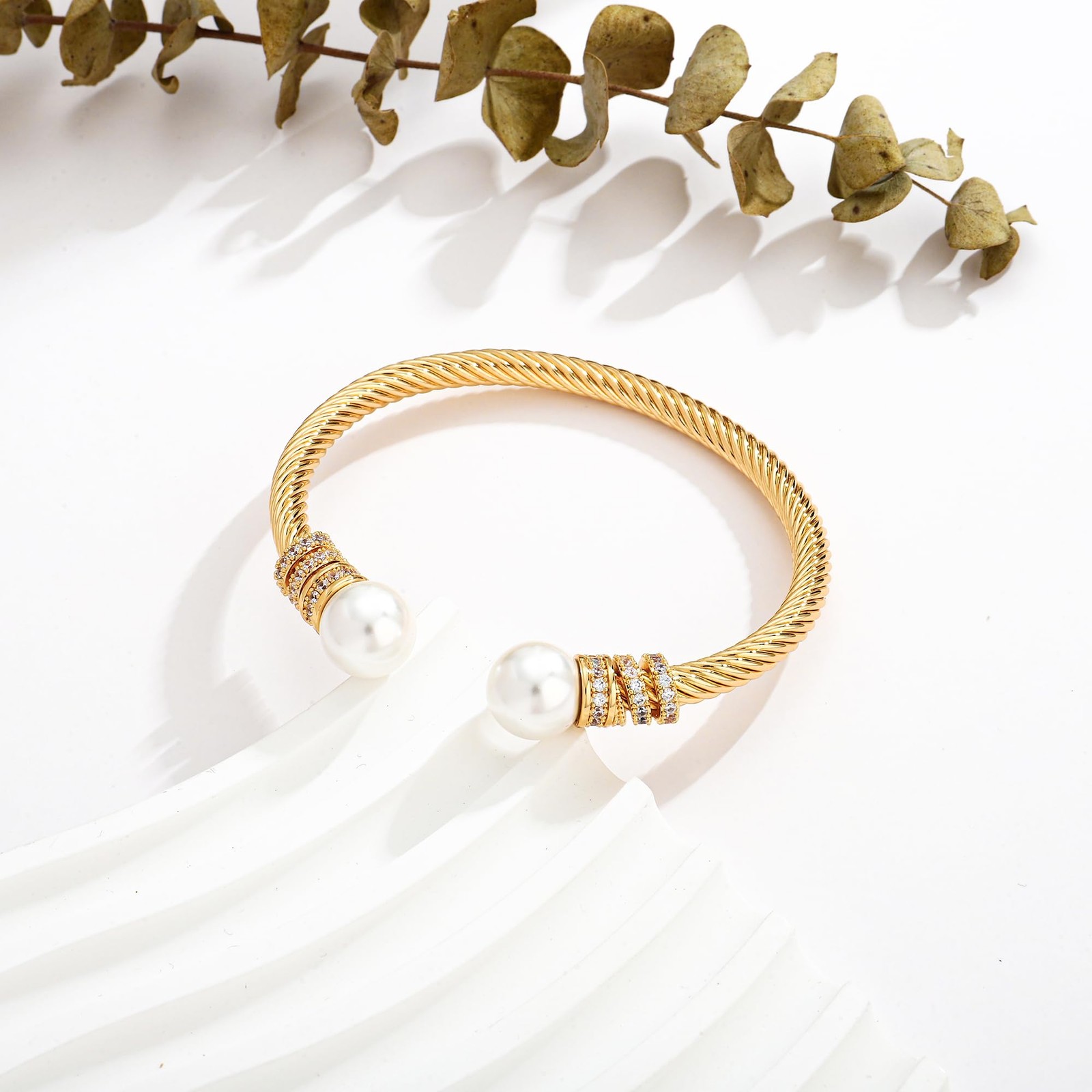 Gold Cable Wire Cuff Bracelet for Stainless Steel Open Cuff Bangle Bracelets .