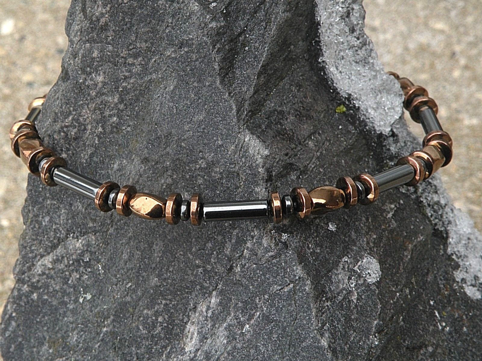 100% Magnetic Hematite Black N Copper BRACELET ANKLET NECKLACE Therapy AAA+
