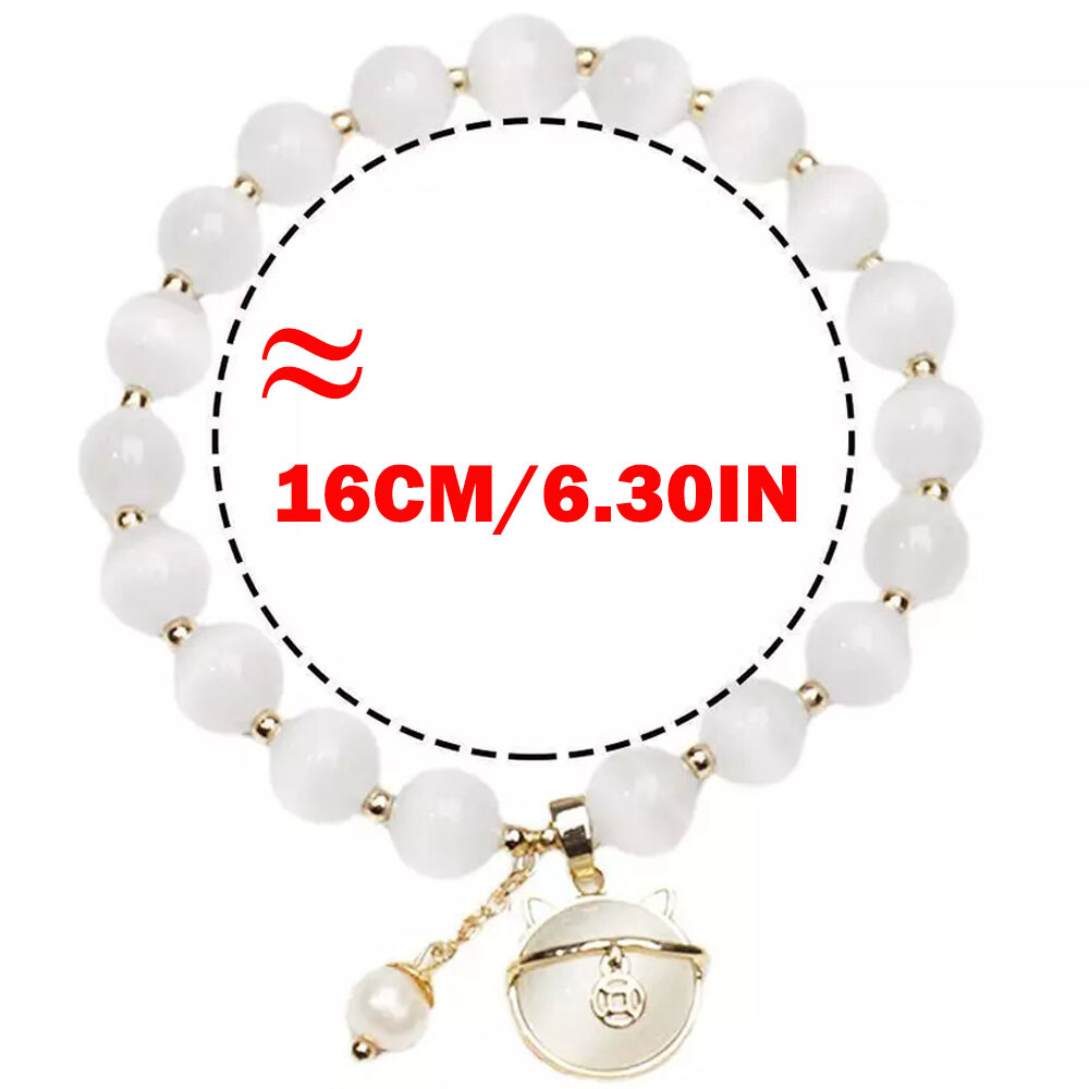 5Pcs Lucky Moonstone Beads Cat Bracelet Attracting Wealth Women Jewelry Gift US