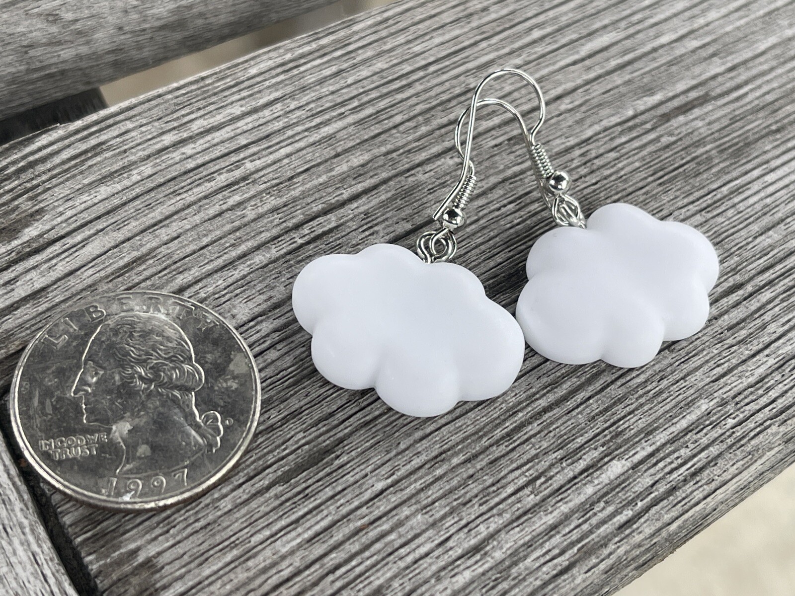 Adorable Cloud Earrings, Fun Fashion White Cloud Earrings, Cheerful And Cute…