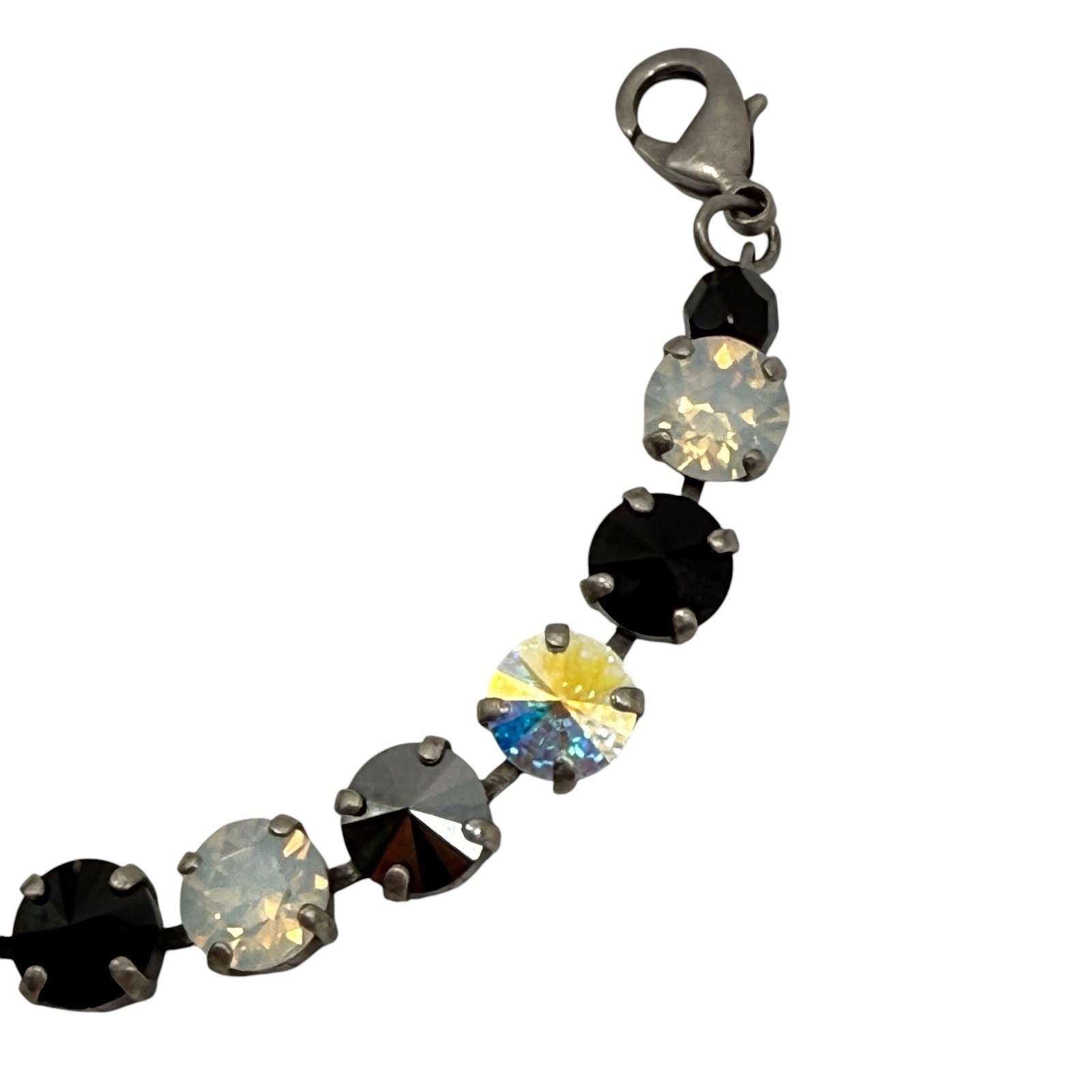 Sabika Tennis Bracelet White Opal Clear Black Multi Crystals 8” Inch Winter 2013