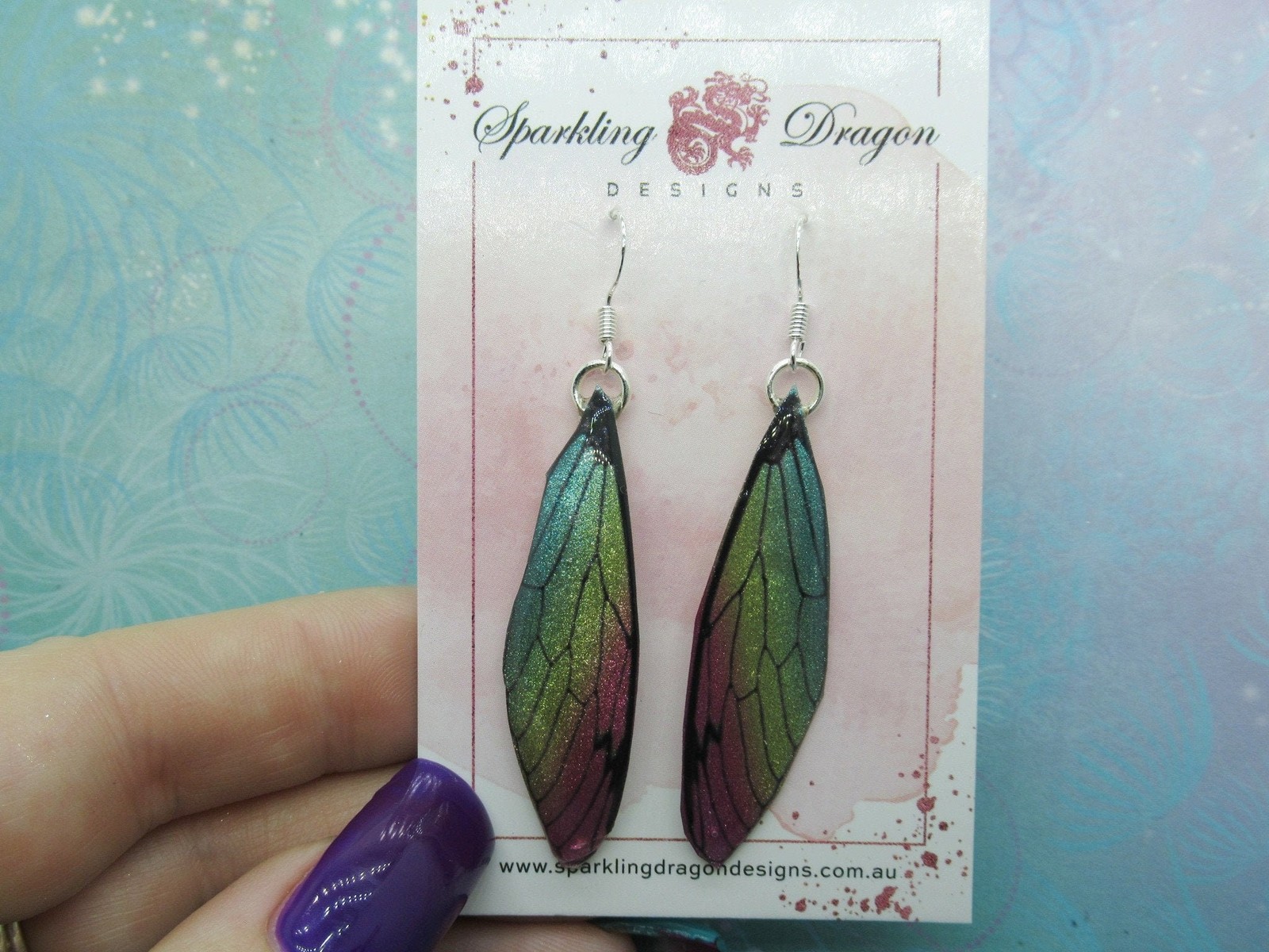 Butterfly Earrings Pale Shimmer Rainbow – Fairy Jewellery, Fun Gift for her