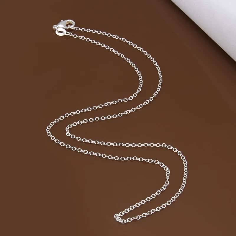 Rolo Chain Necklace 925 Sterling Silver 1mm 16-30in Adjustable Women Jewelry