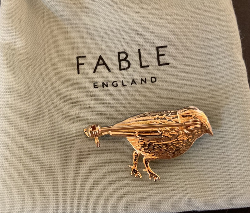 Collectable Fable England Zinc Enammelled Bird Brooch Boxed