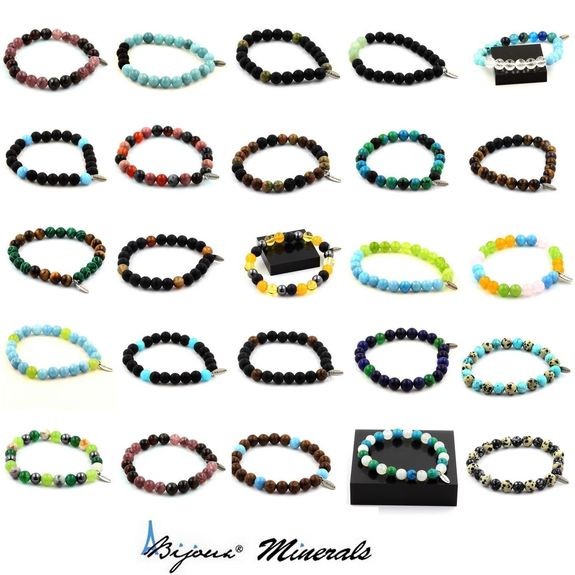 Stones And Minéraux. Bracelet Beads Emerald Zambia + Agate Yellow + Jasper V