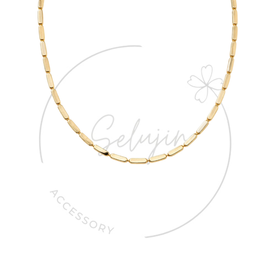 Handmade Minimalist Gold Bar Necklace Women Everyday Layering Jewelry Gift