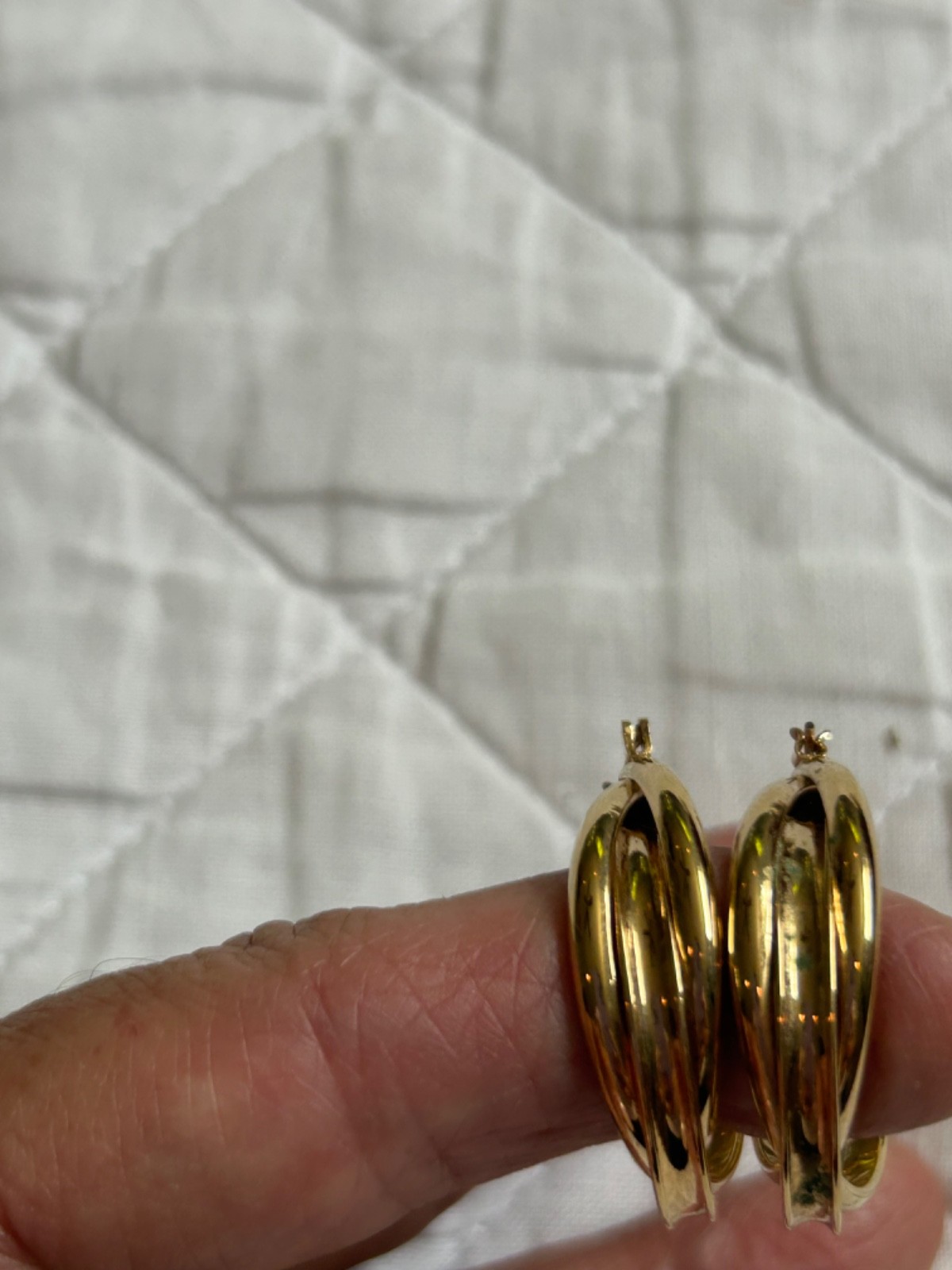 Gold Plated Twisted Metal 1.5 Inch Hoop Earrings
