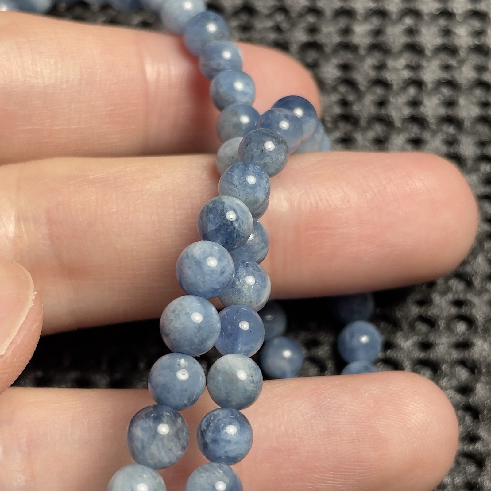 18.9in 3 Wraps Aquamarine Bracelet 5mm Natural Stone Bracelet Necklace Jewelry
