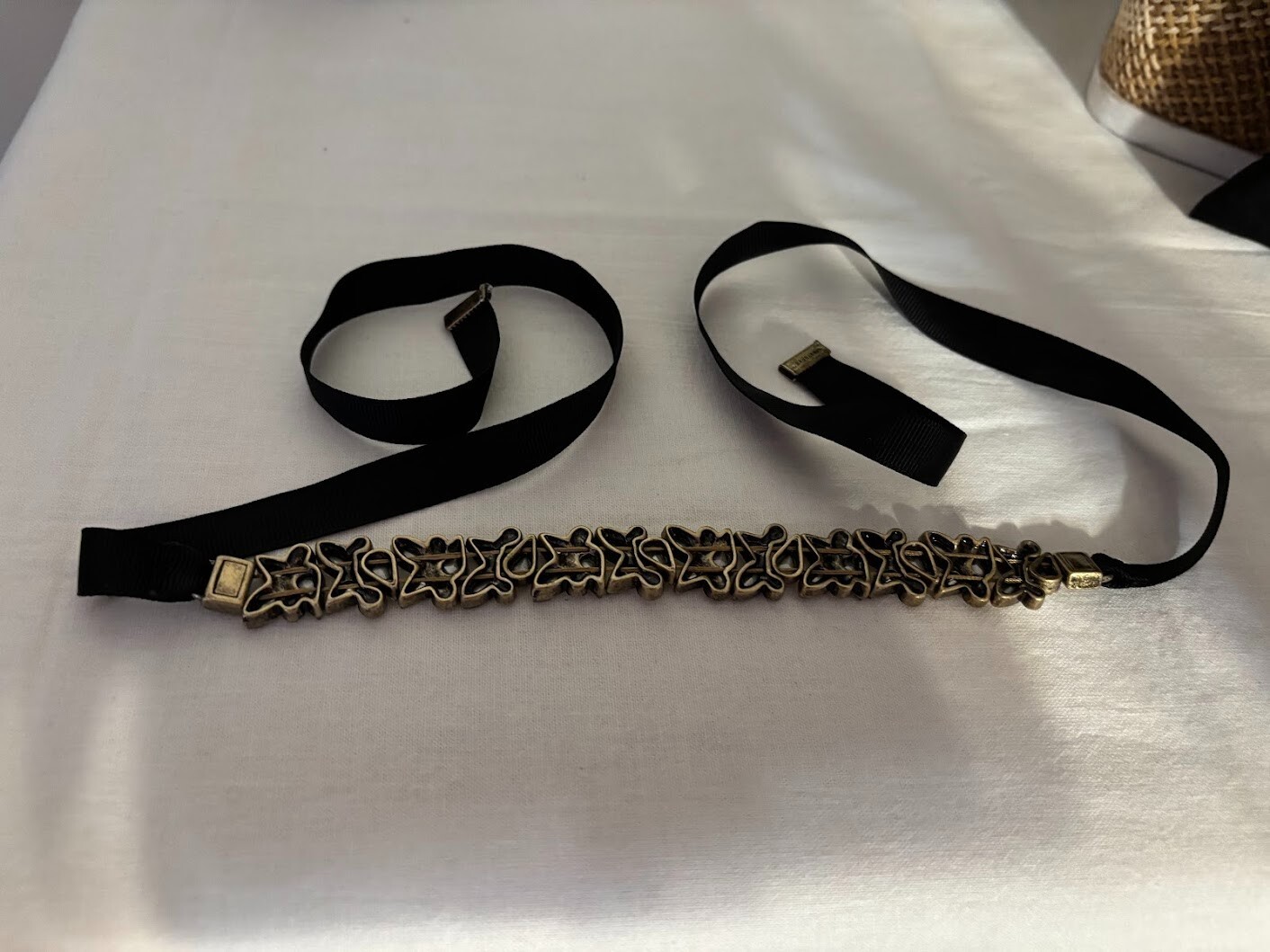 BaubleBar Black with Crystals Necklace (34 inches) with pouch for any occasion