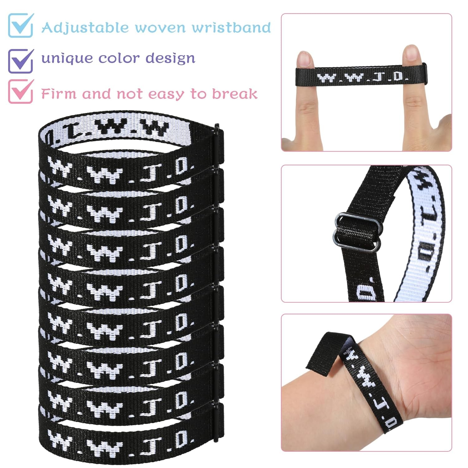 WWJD Christian Adjustable Jesus Wristband Bracelets for Women Men Jewelry Gifts