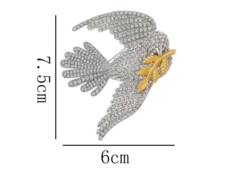 Rhinestone Design Dove Brooch Women’s Summer Accessories Bird Banquet Jewelry