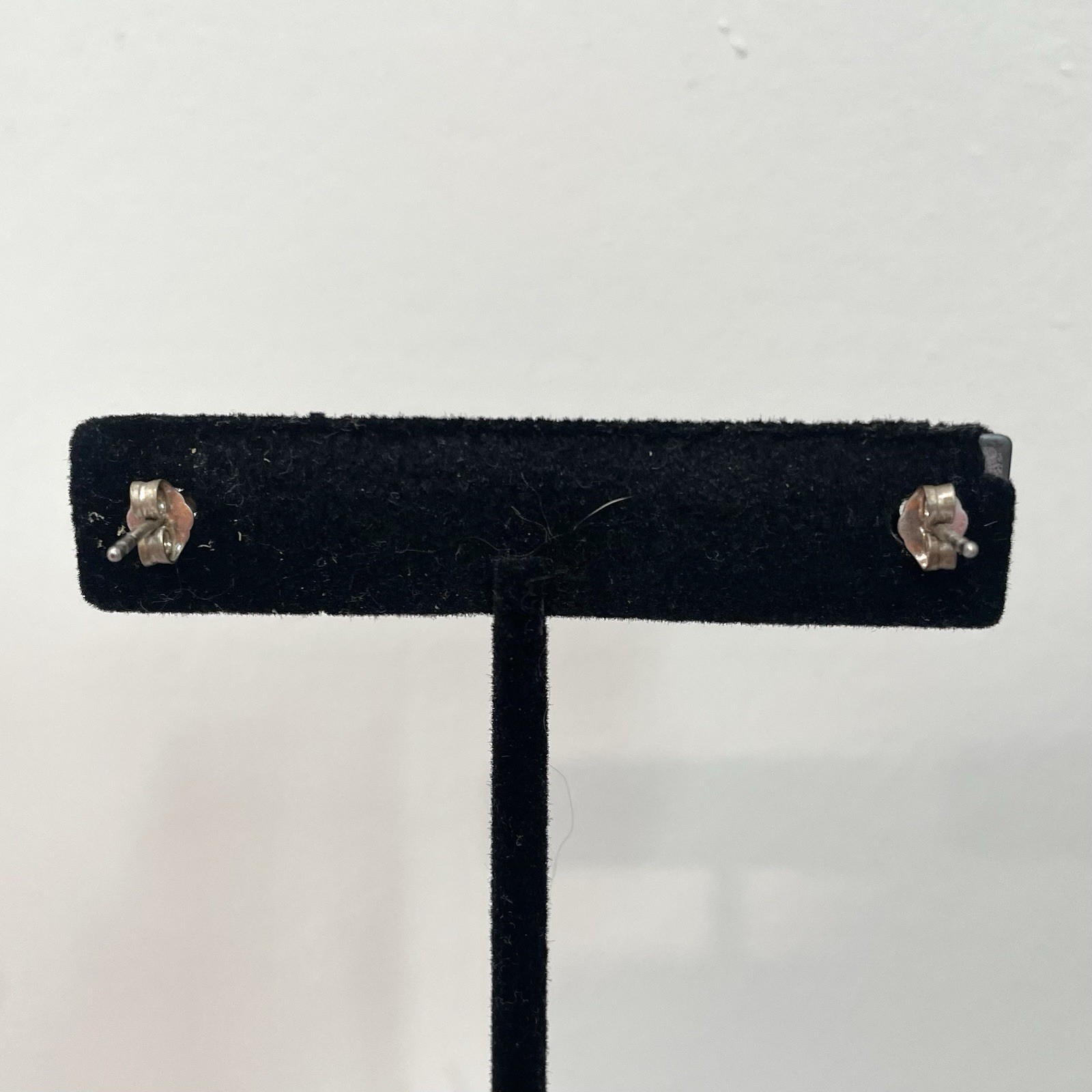 Sterling Silver 925 Clear Round Scalloped Bezel Solitaire Stud Earrings