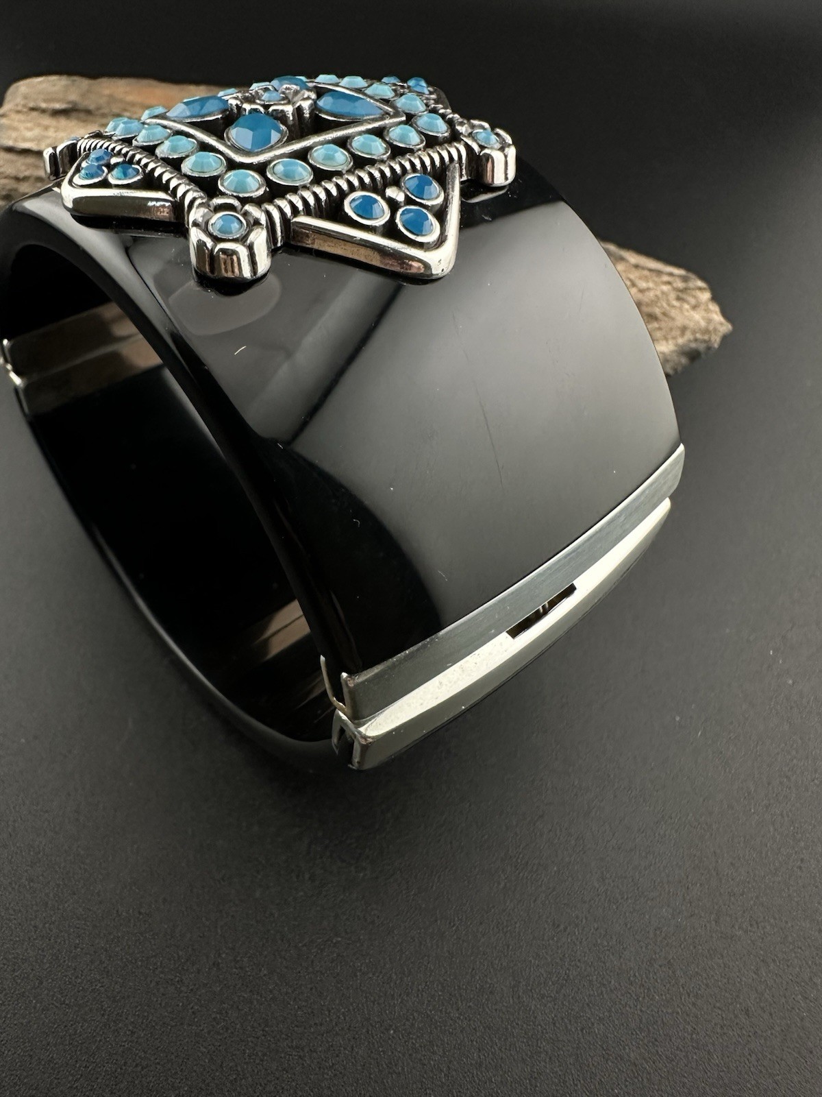 Brighton NEPAL Black Cuff Bangle, Link Bracelet, Necklace and Earrings Set