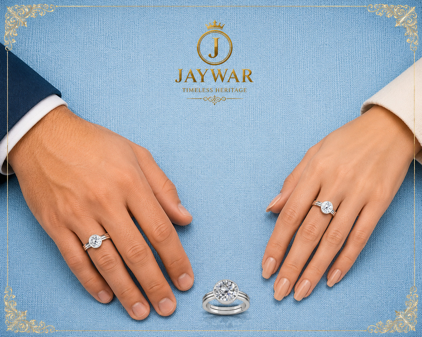 Jaywar Adjustable Zircon Ring Panchdhatu Gold Plated Unisex Men Women Gemstone