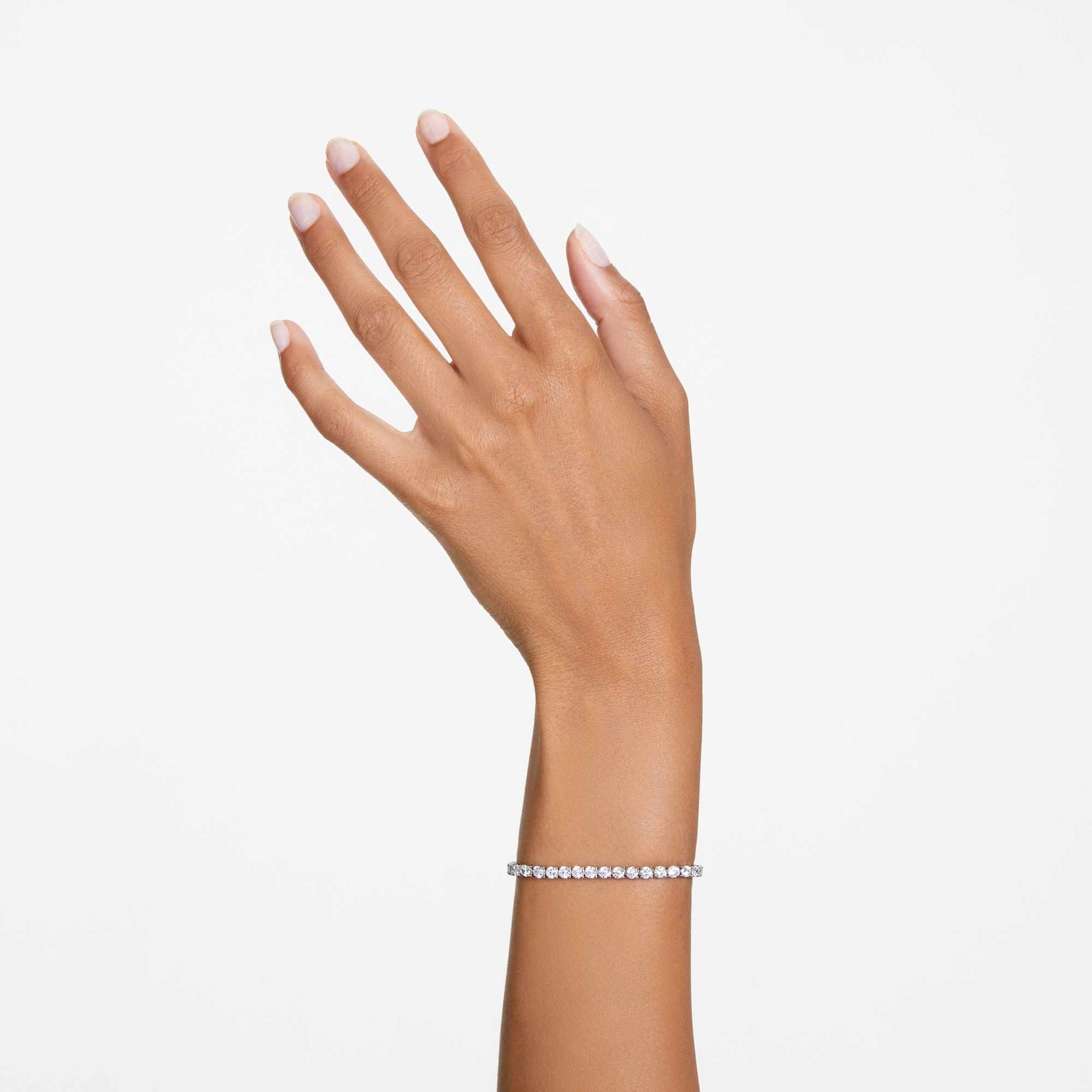 Swarovski Matrix Tennis Bracelet Round Cut White Rhodium Plated XL 5660917
