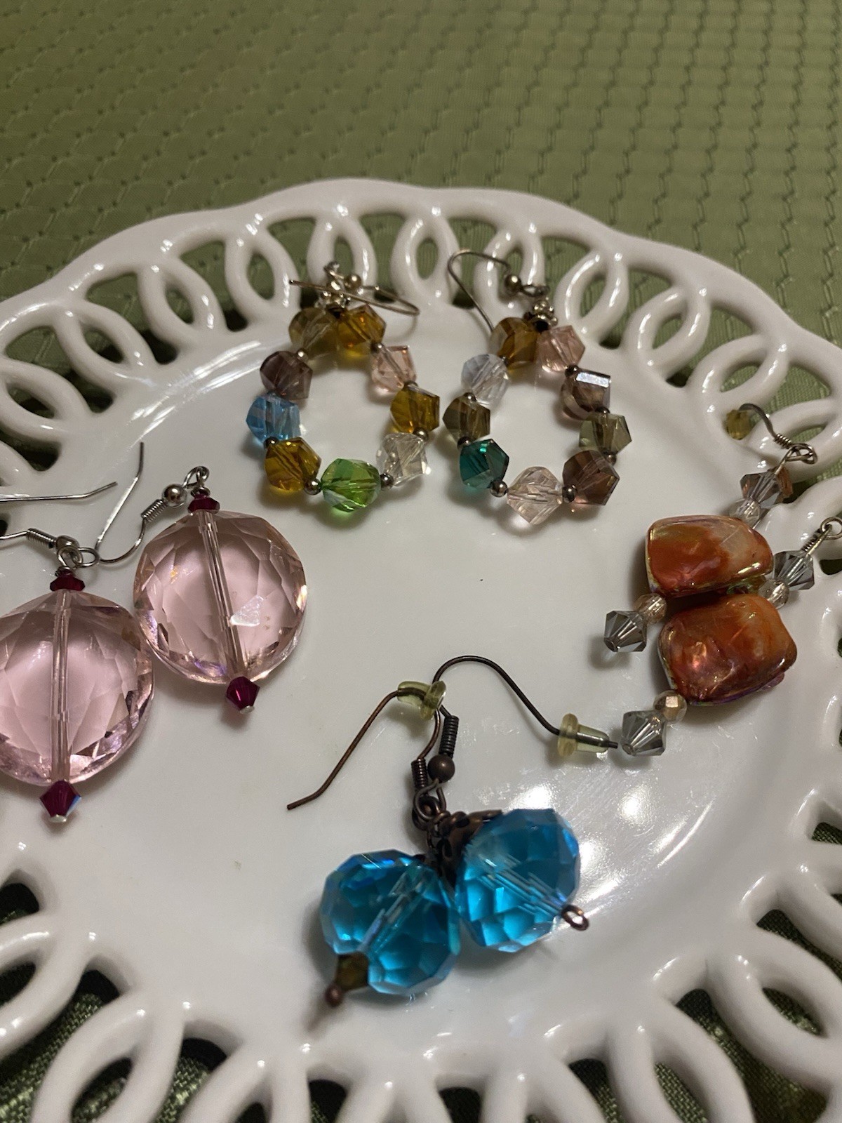 8 Pair Of Variety Beaded Dangeling Earrings