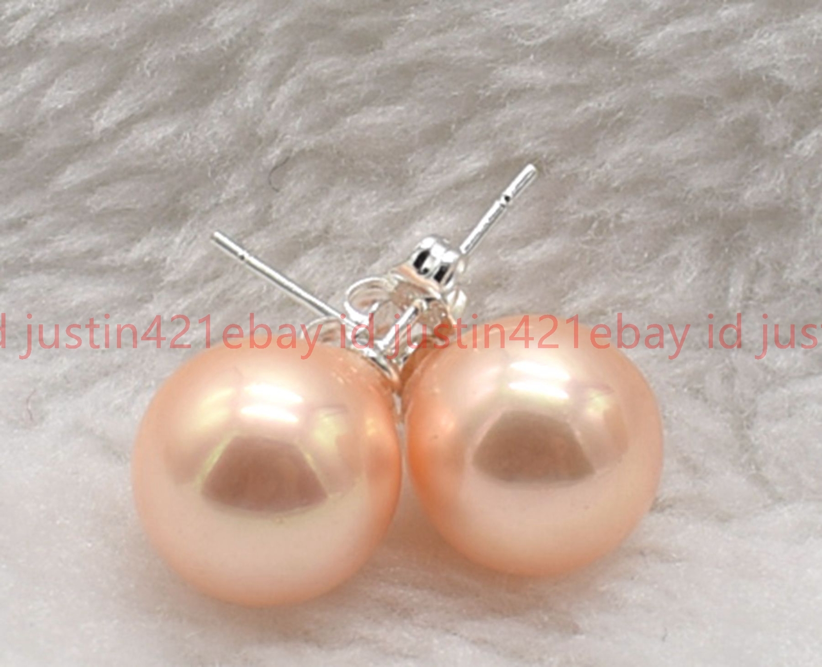 8/10/12/14mm Natural Multicolor Round Shell Pearl Beads 925 Silver Stud Earrings
