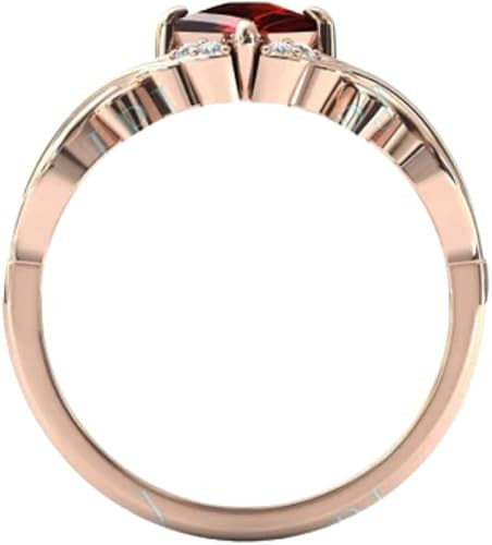 2carat Women’s Engagement Ring, Kite Cut Garnet Gemstone Bridal Ring for Women