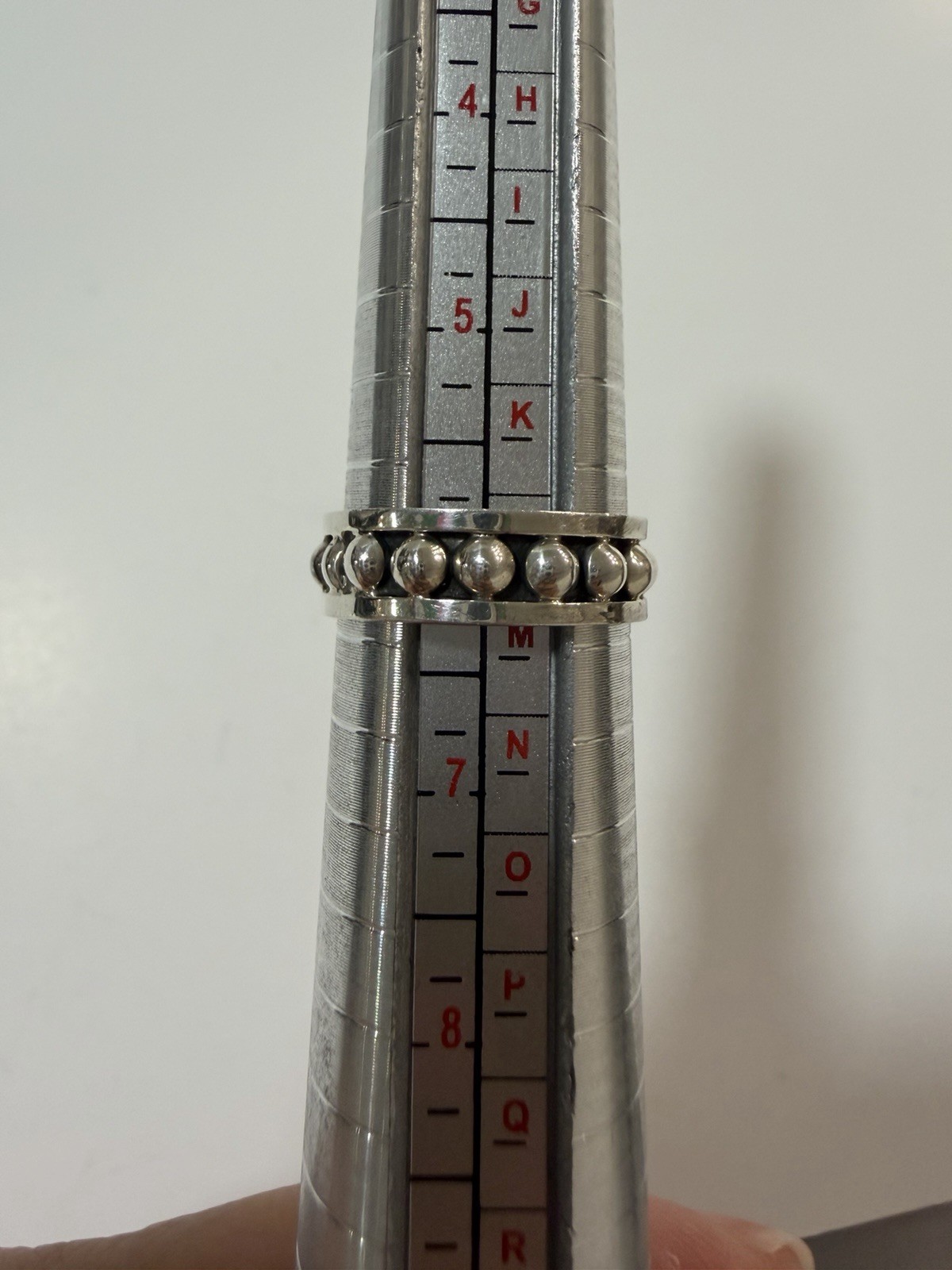 Vintage Mexico 925 Sterling Silver Beaded Ball Band Ring!Size 5.5-6!