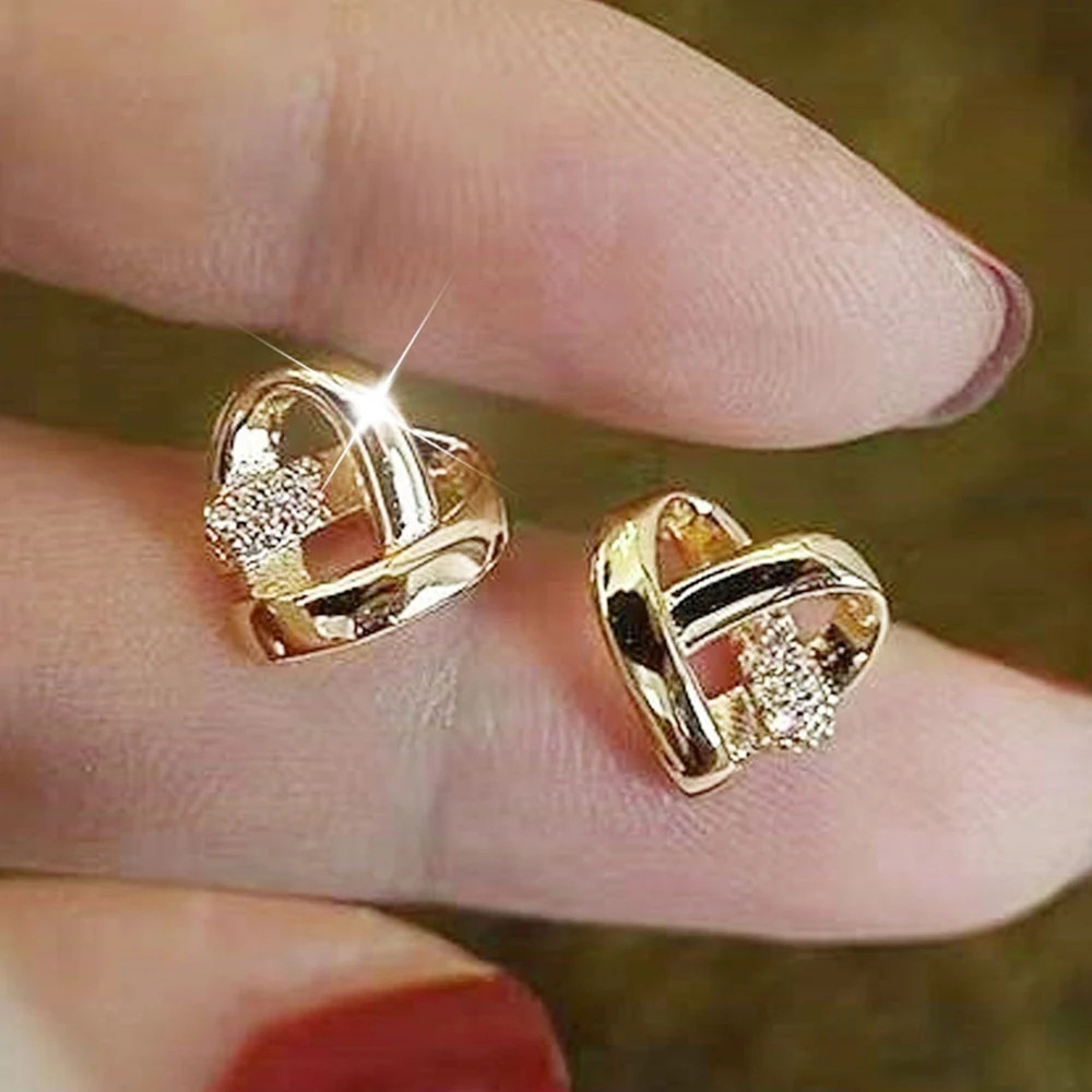 Love Earrings Ear Stud Piercing Silver Color/Gold Color Fashion