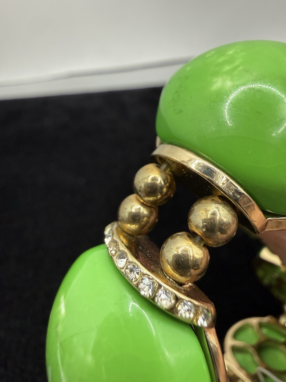 Dressbarn 3 Pc Lime Green Statement Jewelry Set Necklace Bracelet Earrings