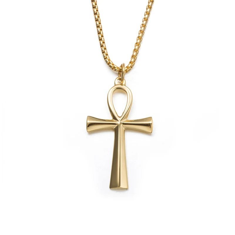 Ancient Egyptian Ankh Key of Life Necklace Stainless Steel Protection Amulet
