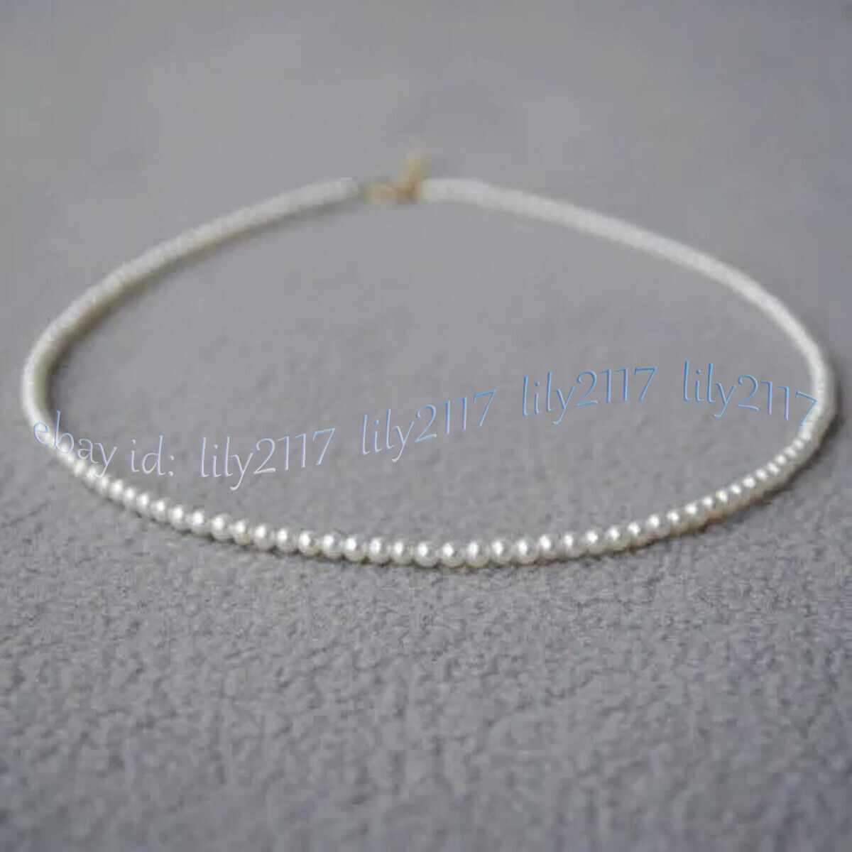 Mini AAA+ 3-4mm Real Natural White Akoya Pearl Necklace 14-36” 14k Gold Clasp