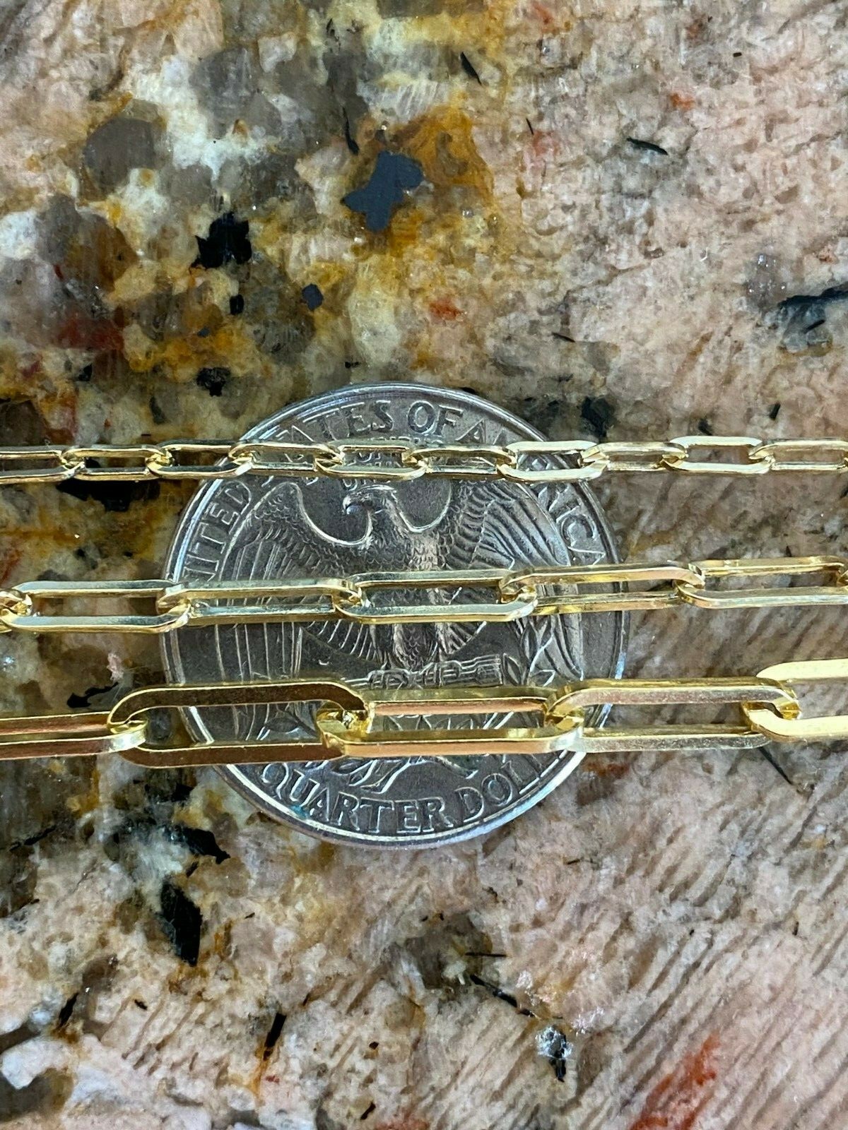 Cadena Paperclip Rolo Plata 925 Sólida Baño Oro 14k Collar Italiano Hombre Mujer