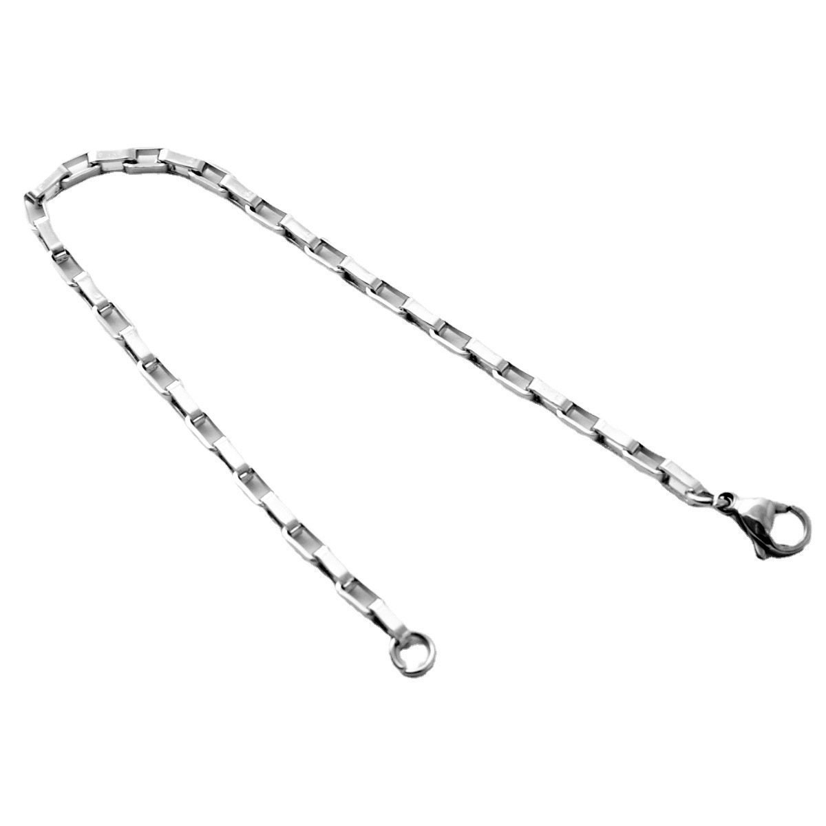 2 or 5 PCS Stainless Steel Rectangle Box Chain Bracelet, Ready to Use for DIY,
