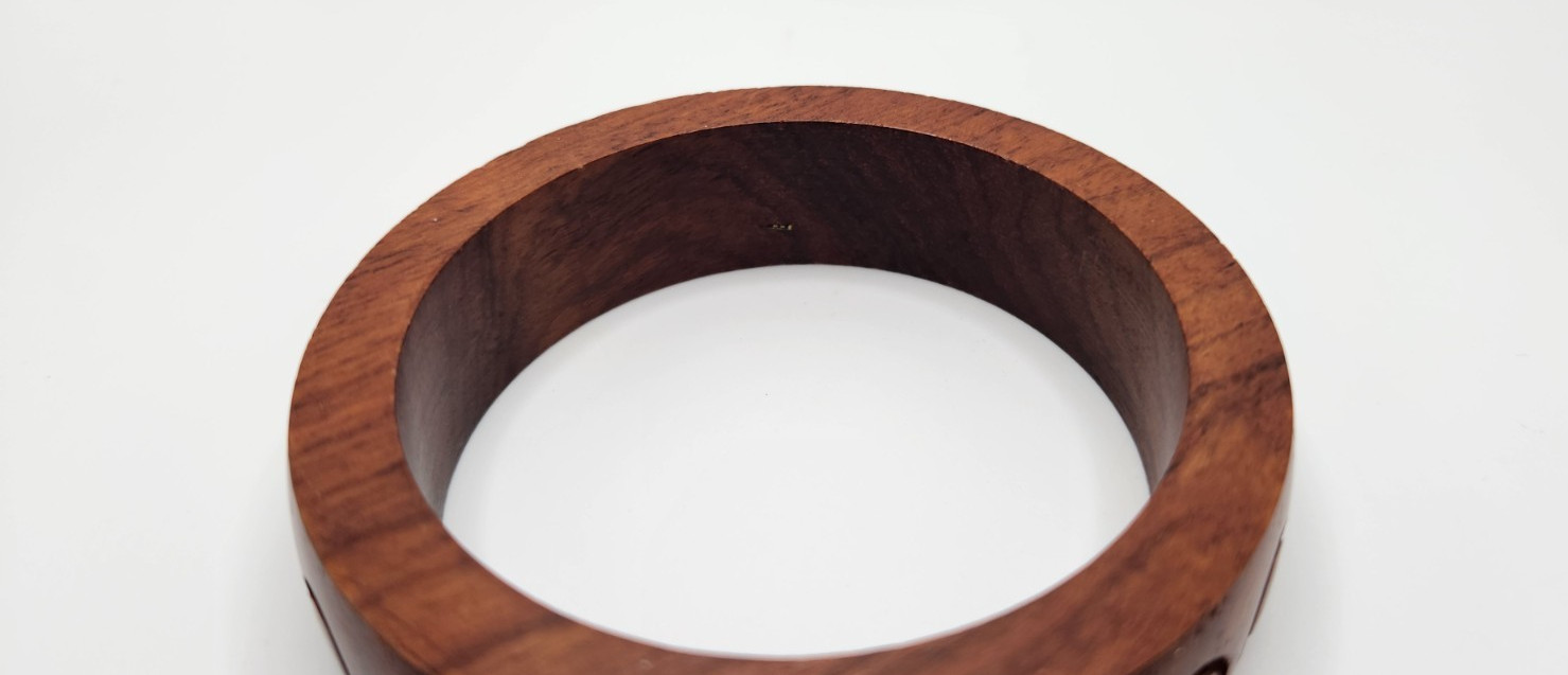 Wood and Brass Boho Style Bangle Bracelet