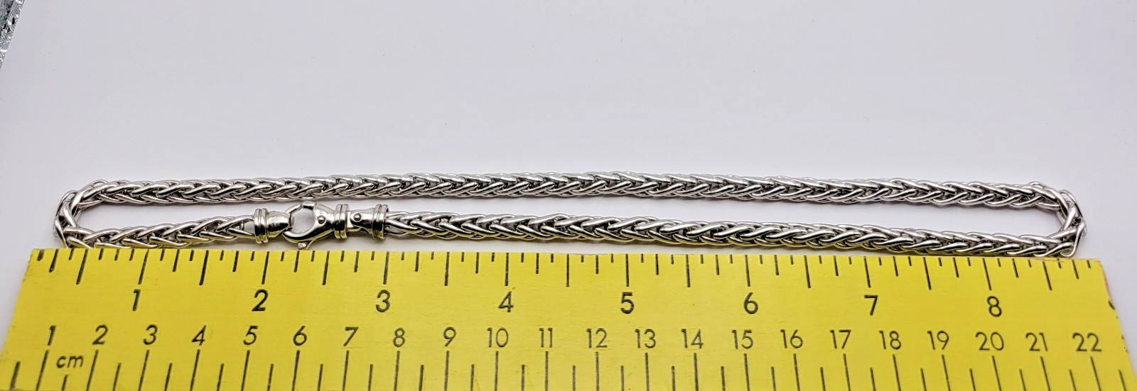 QVC Bronzo Italia Milor Silver Tone 4mm Spiga Wheat Chain Necklace ~ 18″