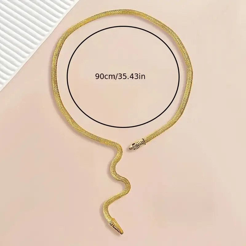 Scaled Golden Adjustable Snake Bracelet Necklace Jewelry Gothic Collar Costume