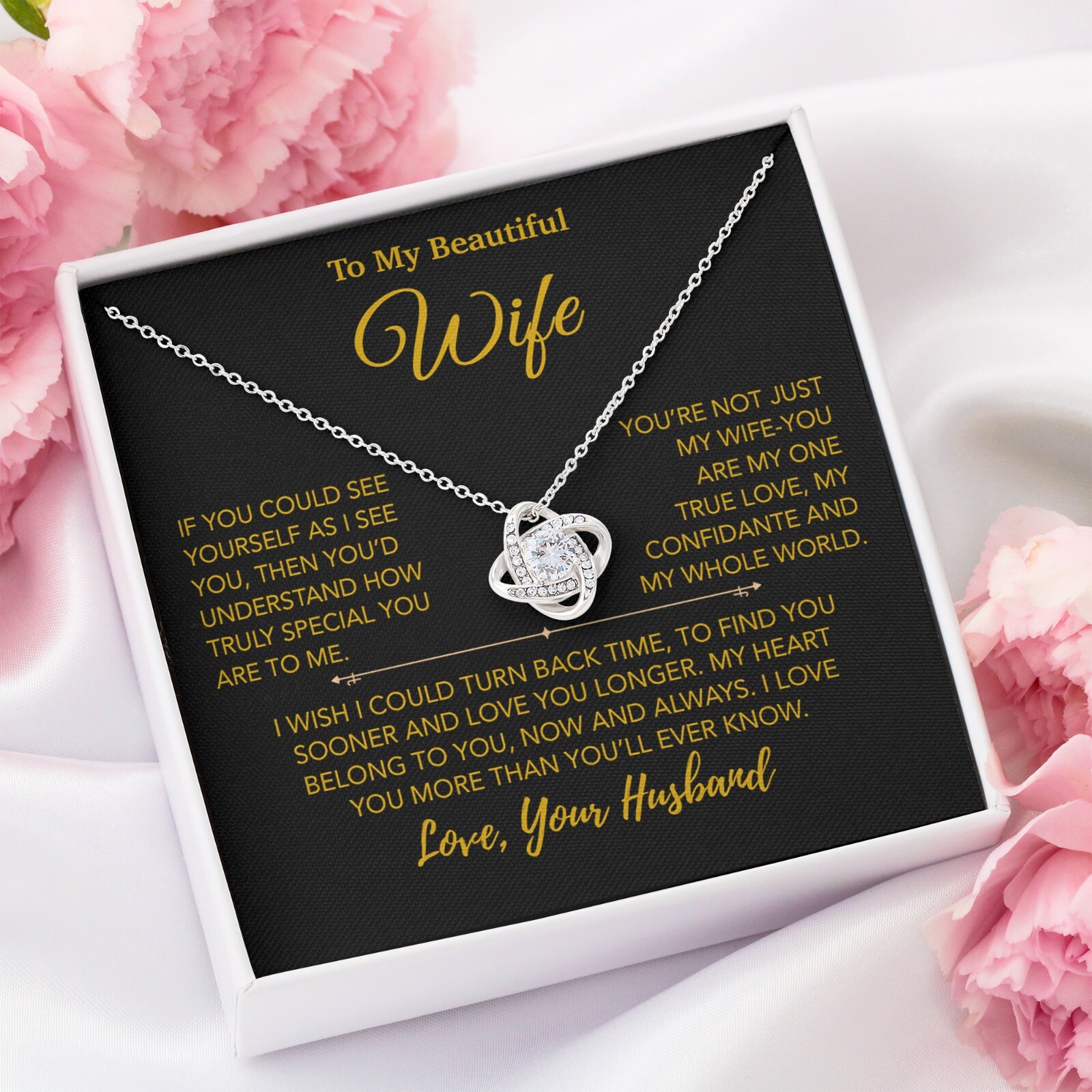 To My Wife Necklace, Vanlentines Gifts For Women, Anniversary Gift For Wife