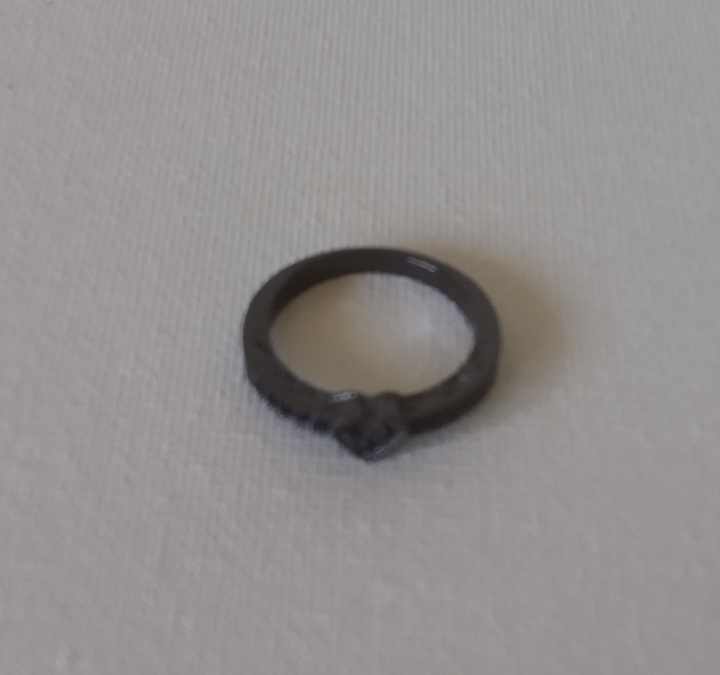 Black Heart Band Ring Size 7 Love Theme Heart Shape Black Color Design