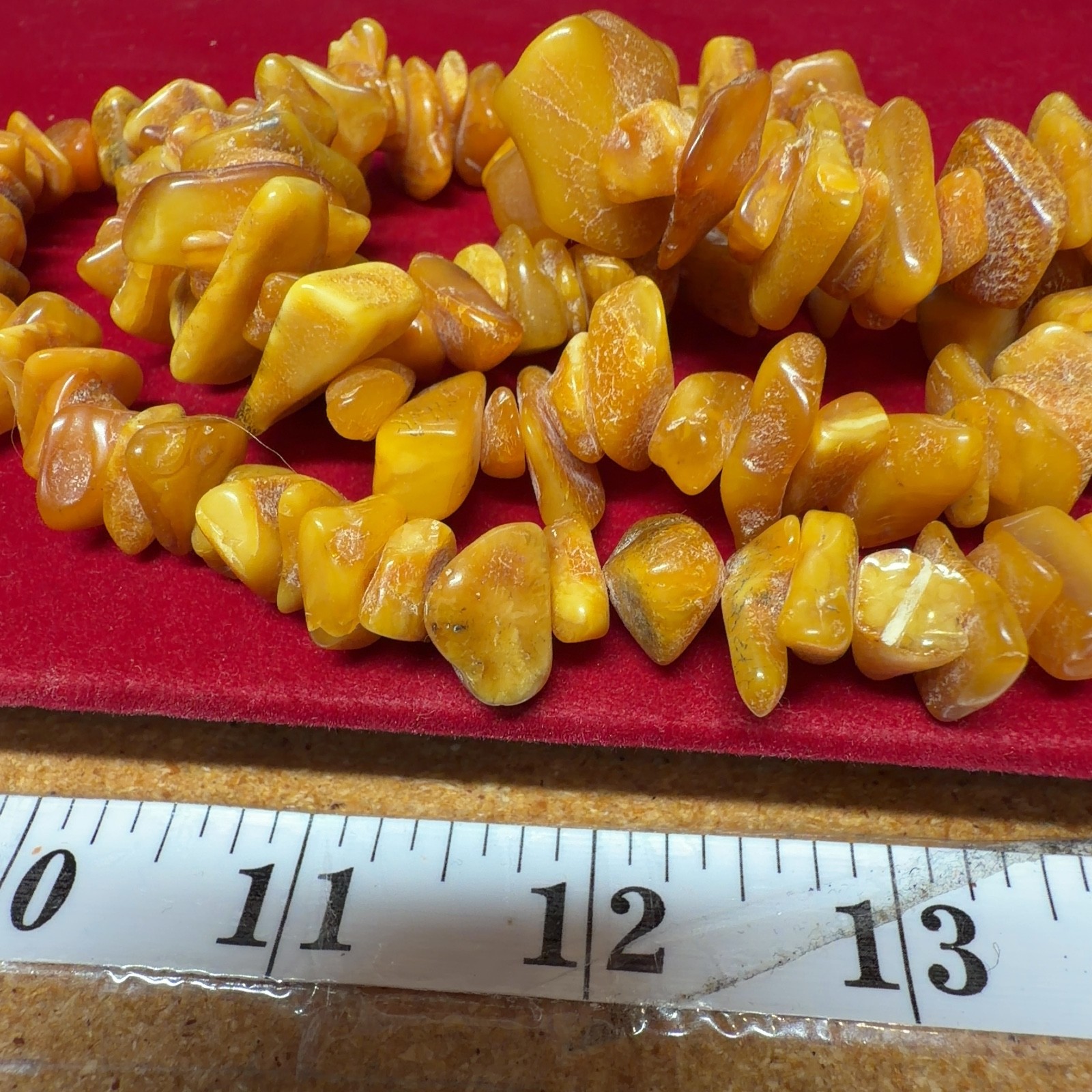 UNBRANDED Honey Amber Chip Necklace Baltic Style Tumbled Nuggets 25 inch