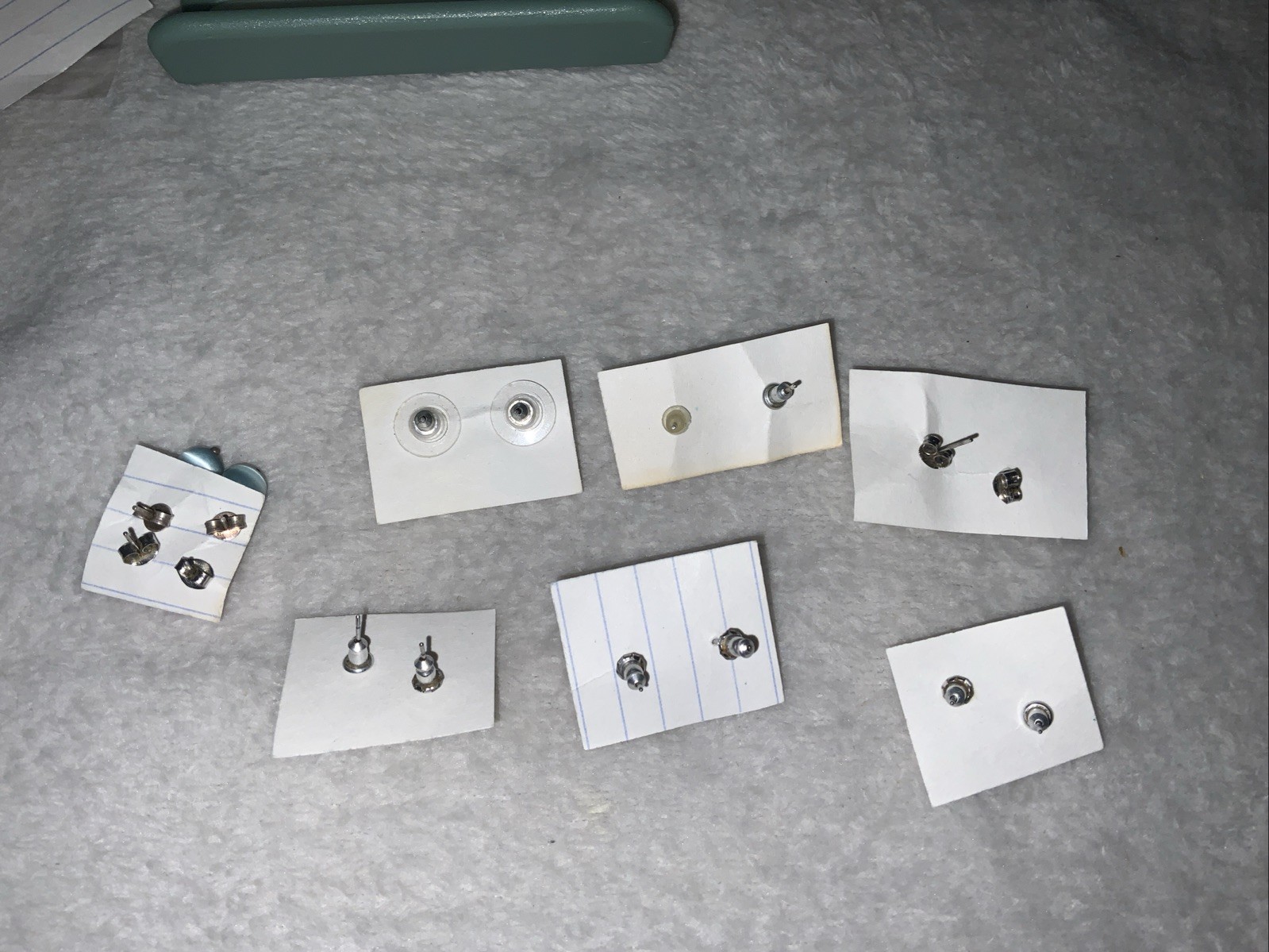 8 Pair Round Ball Stud Earrrings Various Colors & Faux Pearl