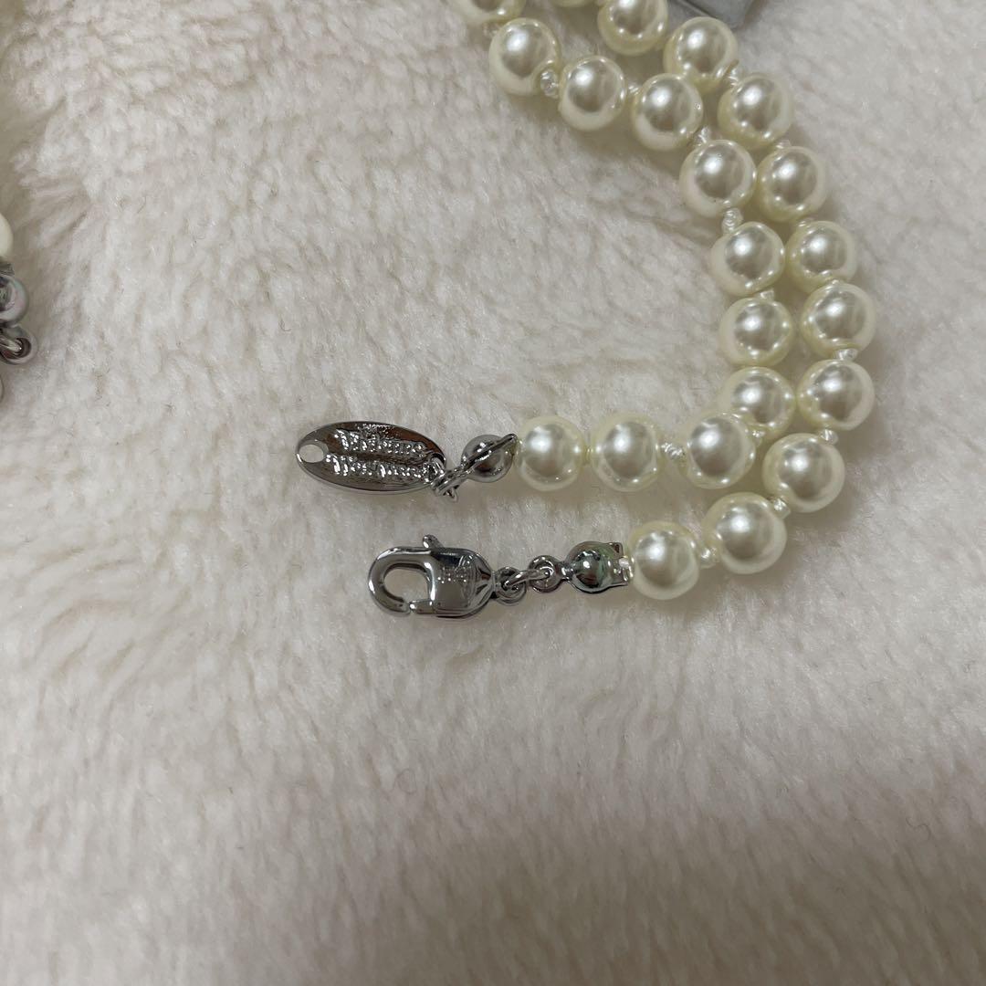 Vivienne Westwood Necklace Pearl Choker Silver IN BOX [EJ609