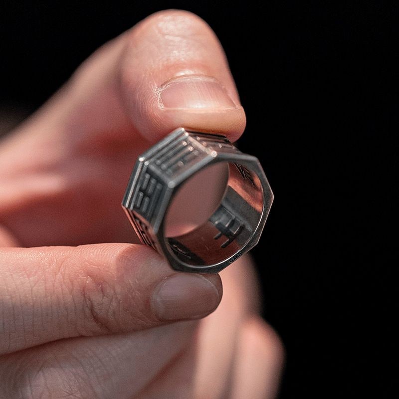 New Taoist Five Elements Bagua Ring Mens Kanyu Band